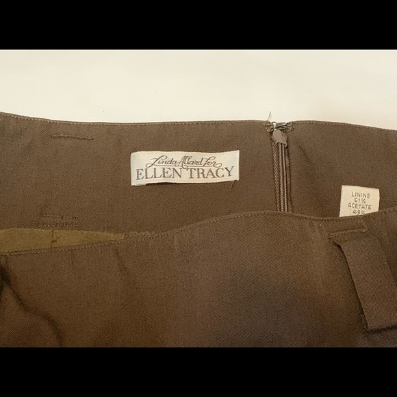 Ellen Tracy vintage tan/brown straight knee length skirt (size 14) - Picture 5 of 9
